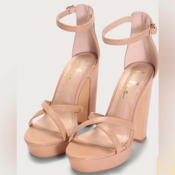 Lulus Shoes - Brand new! Lulus Dale Light Nude Platform Ankle Strap High Heel Sandals